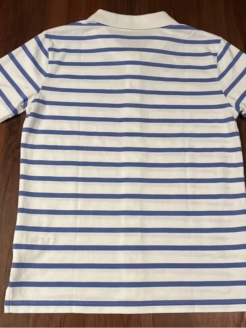 Polo Ralph Lauren Shirt Blue White Striped Short Sleeve 100% Cotton Soft Mens XL